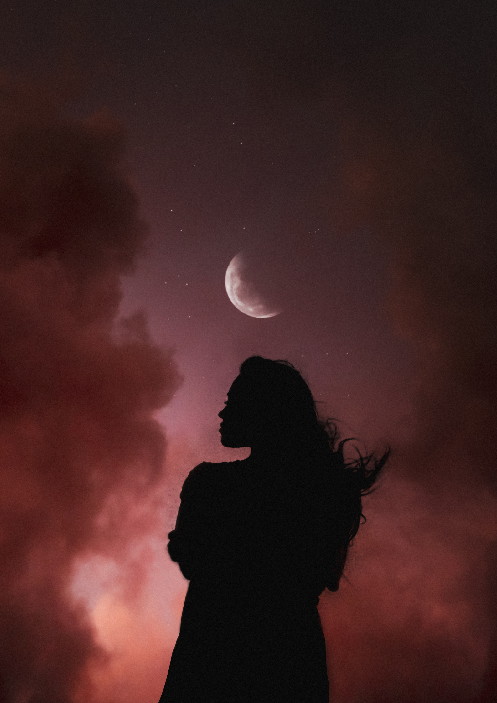 image femme lune